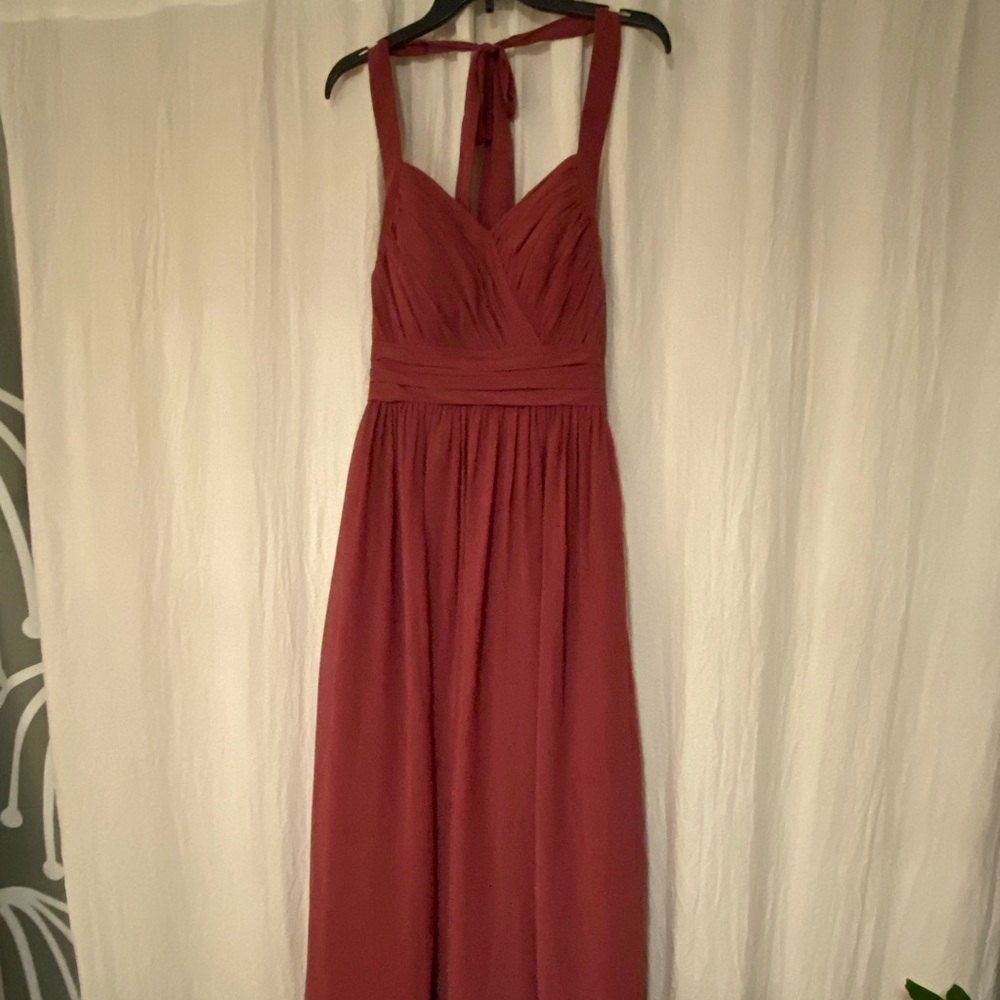 Azazie Desert Rose Halter Maxi Dress